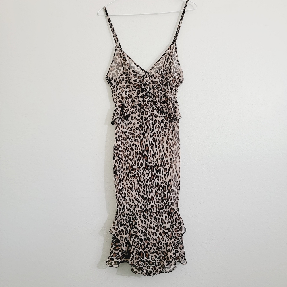 Victoria's Secret Slinky Sheer Leopard Slip Dress